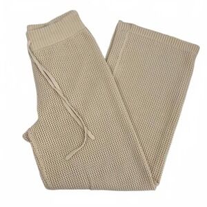 TNA Beige Knit Wide Leg Pants | Womens M
